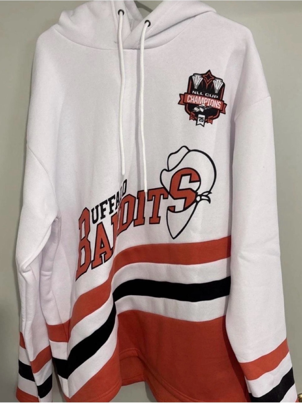 Buffalo Bandits White & Orange Team Pullover Hoodie